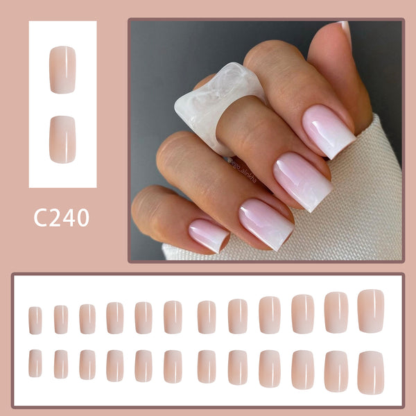 12 Sizes-24 Pcs Press On Nails C240