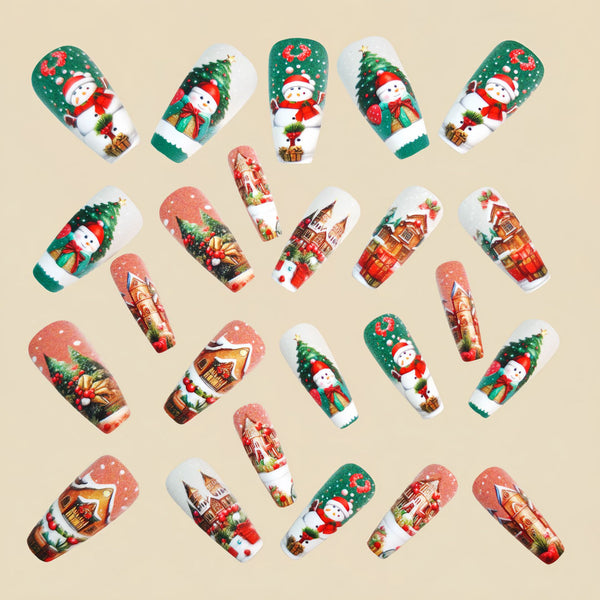 12 Sizes-24 Pcs Press On Nails Y1321