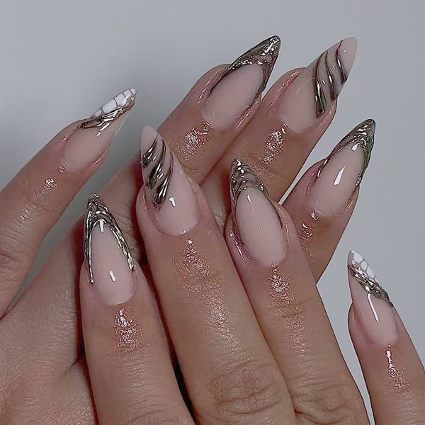 12 Sizes-24 Pcs Press On Nails C1420