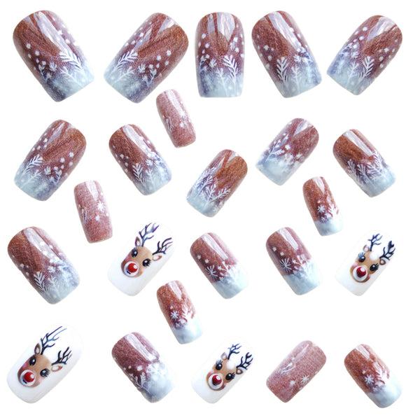 12 Sizes-24 Pcs Press On Nails Y1217