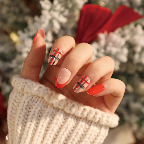 12 Sizes-24 Pcs Press On Nails JP1895