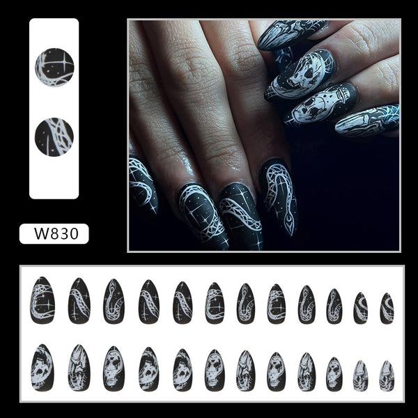 12 Sizes-24 Pcs Press On Nails W830