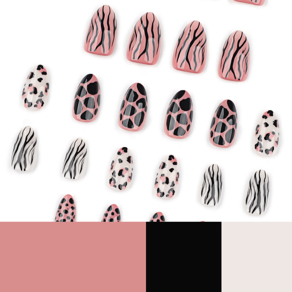 12 Sizes-24 Pcs Press On Nails JP4131