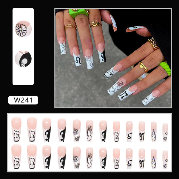 12 Sizes-24 Pcs Press On Nails W241