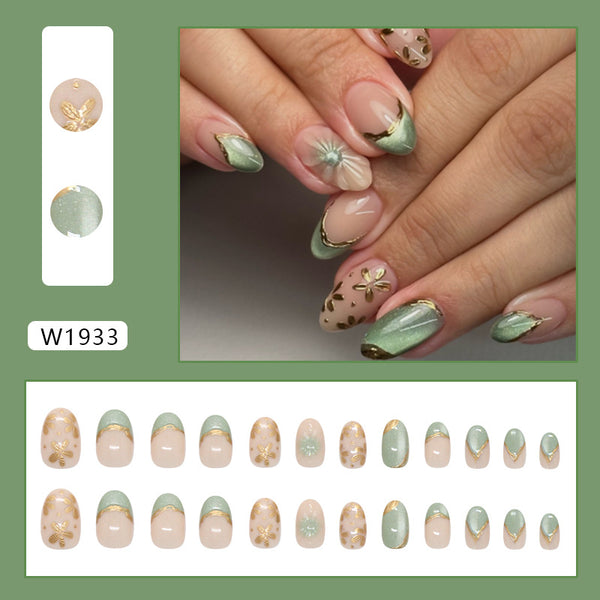 12 Sizes-24 Pcs Press On Nails W1933