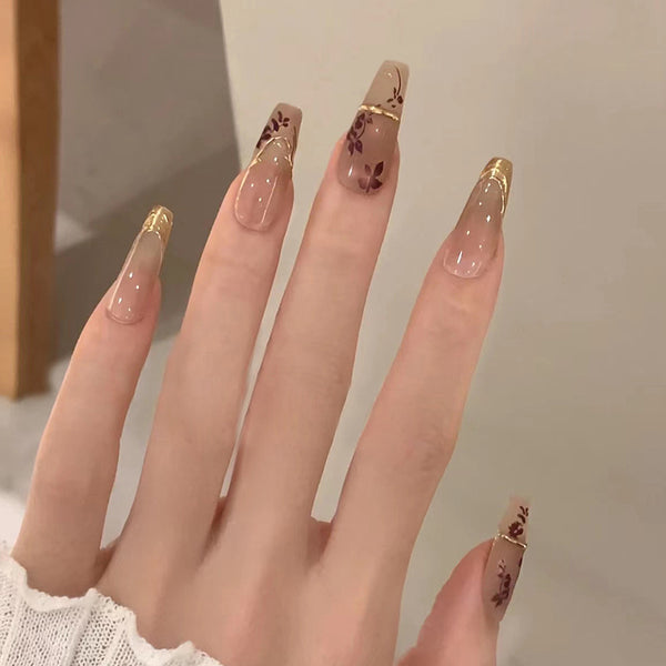 12 Sizes-24 Pcs Press On Nails R695