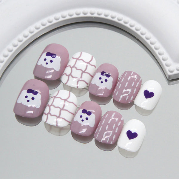 12 Sizes-24 Pcs Press On Nails K008