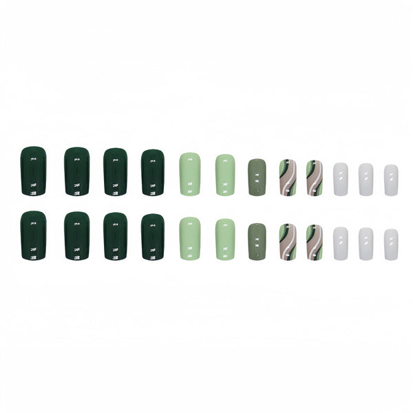 12 Sizes-24 Pcs Press On Nails Y039