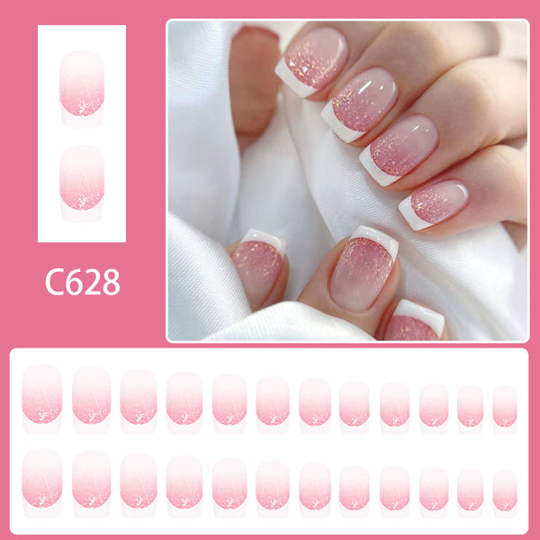 12 Sizes-24 Pcs Press On Nails C628