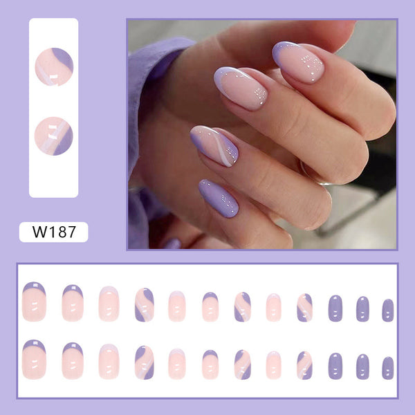 12 Sizes-24 Pcs Press On Nails W187