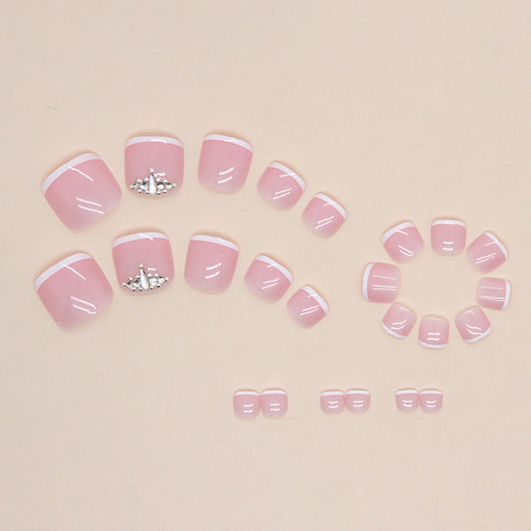 12 Sizes-24 Pcs Press On Nails F093