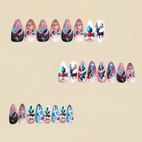 12 Sizes-24 Pcs Press On Nails Y1322