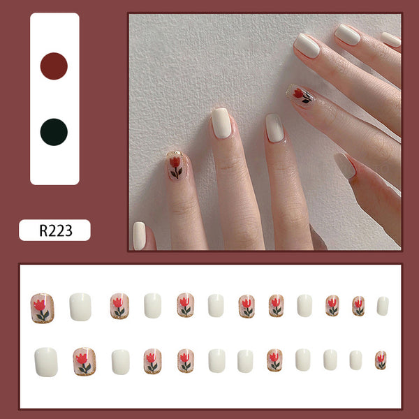 12 Sizes-24 Pcs Press On Nails R201