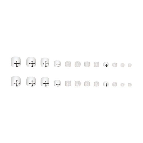 12 Sizes-24 Pcs Press On Nails F064