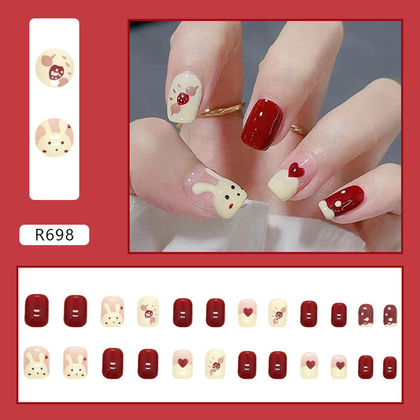 12 Sizes-24 Pcs Press On Nails R687