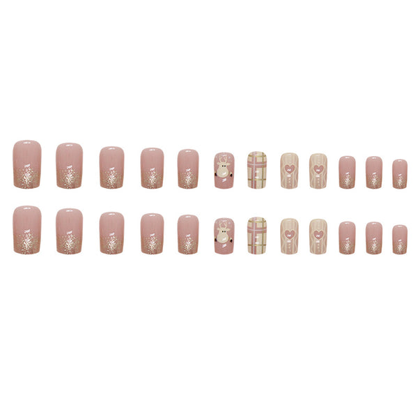 12 Sizes-24 Pcs Press On Nails W1333