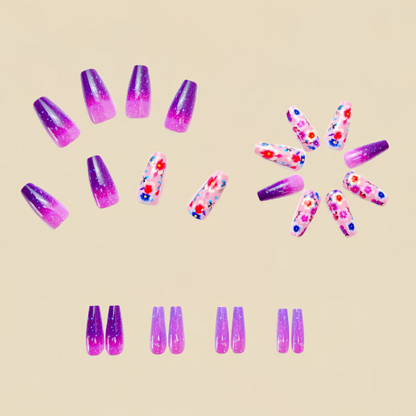 12 Sizes-24 Pcs Press On Nails Y527