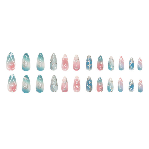 12 Sizes-24 Pcs Press On Nails Z1116