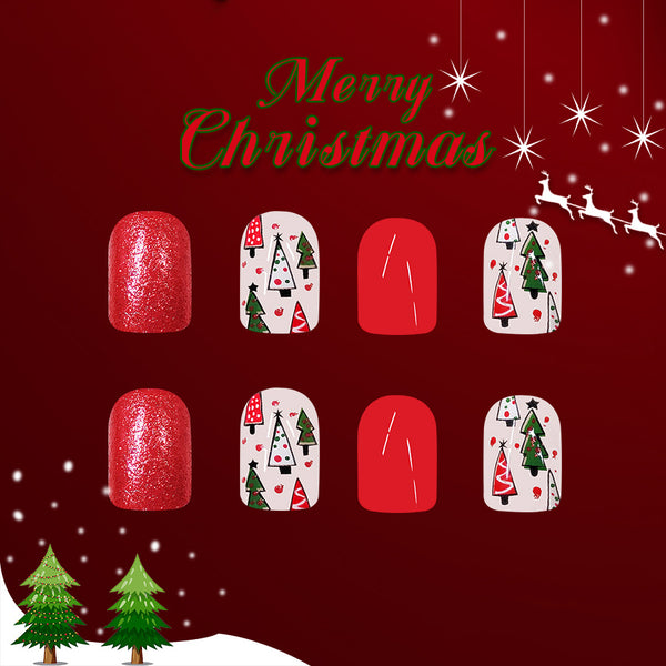12 Sizes-24 Pcs Press On Nails C704