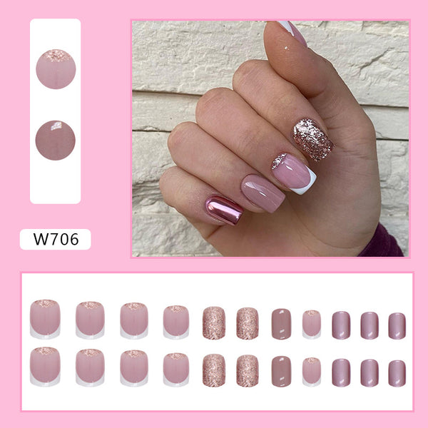 12 Sizes-24 Pcs Press On Nails W706