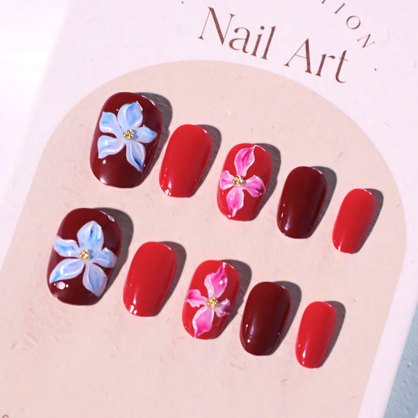 12 Sizes-24 Pcs Press On Nails JL0676