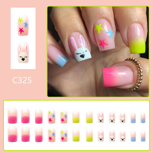 12 Sizes-24 Pcs Press On Nails C325