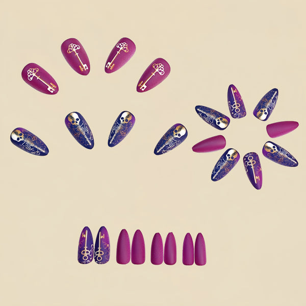 12 Sizes-24 Pcs Press On Nails Y1112