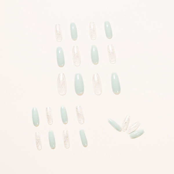 Blue Long Press on Nails