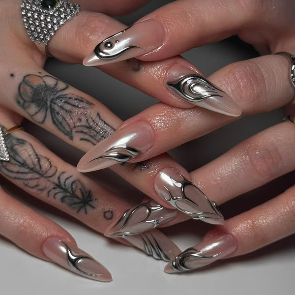 12 Sizes-24 Pcs Press On Nails W1901