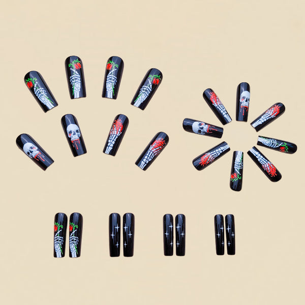 12 Sizes-24 Pcs Press On Nails Y204