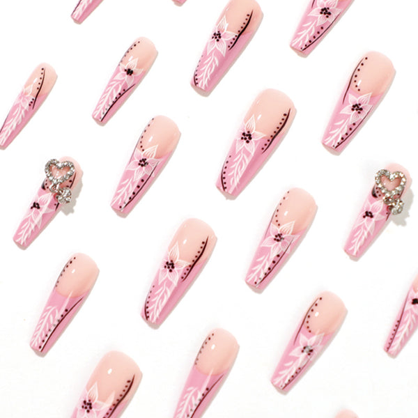 12 Sizes-24 Pcs Press On Nails JP1853