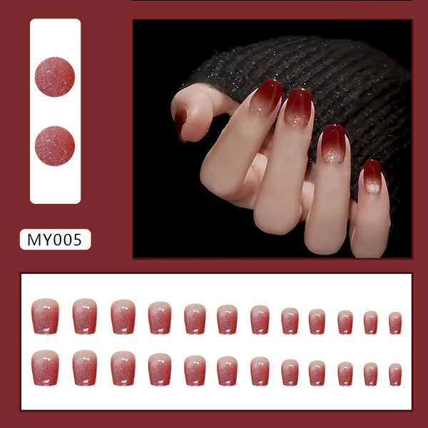 12 Sizes-24 Pcs Press On Nails MY005