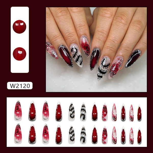 12 Sizes-24 Pcs Press On Nails W2120