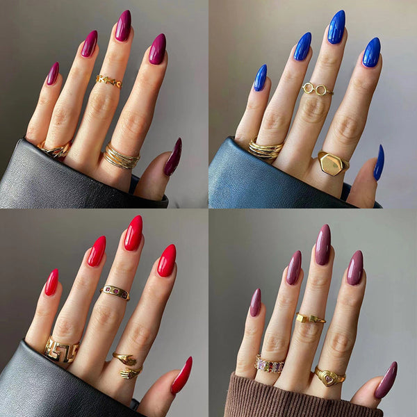 12 Sizes-24 Pcs Press On Nails JP2129