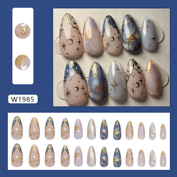 12 Sizes-24 Pcs Press On Nails W1985