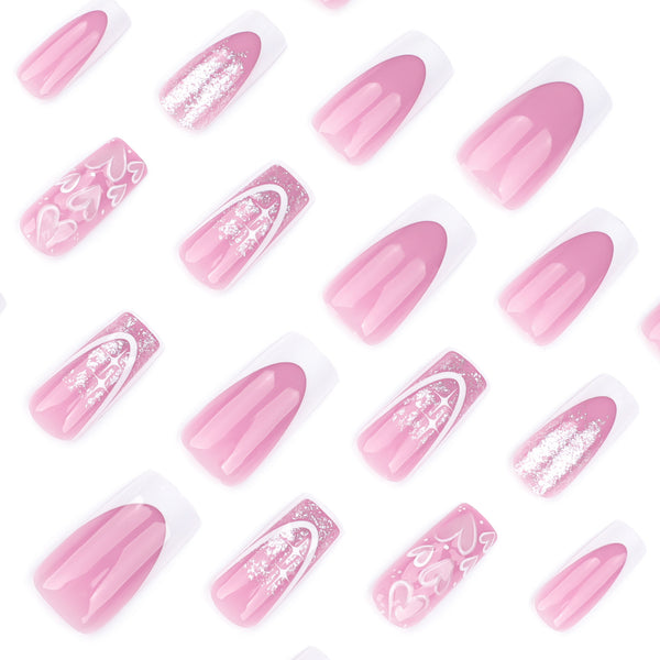 12 Sizes-24 Pcs Press On Nails JP3770