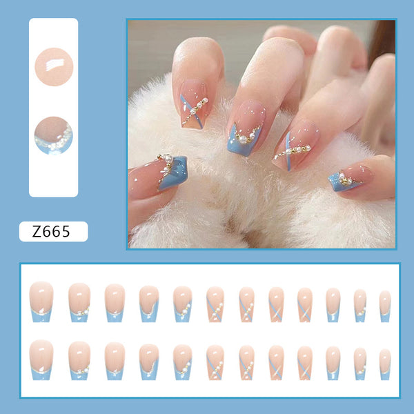 12 Sizes-24 Pcs Press On Nails Z665