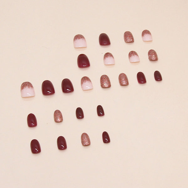 12 Sizes-24 Pcs Press On Nails W1491