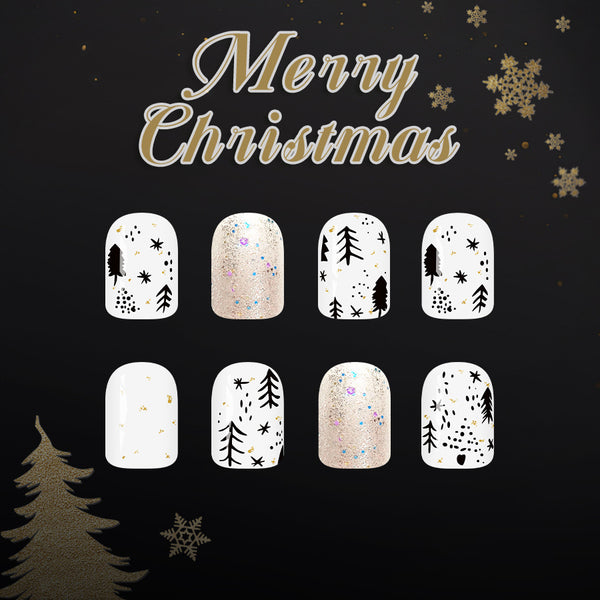12 Sizes-24 Pcs Press On Nails C1259