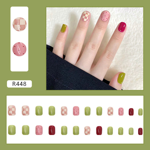 12 Sizes-24 Pcs Press On Nails R448