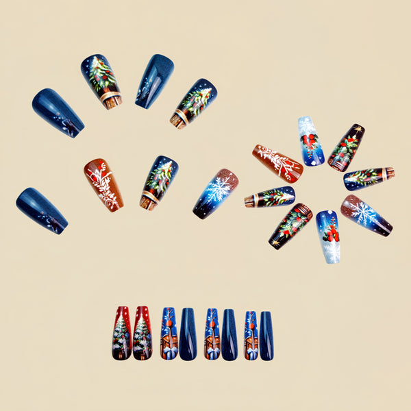 12 Sizes-24 Pcs Press On Nails Y1291