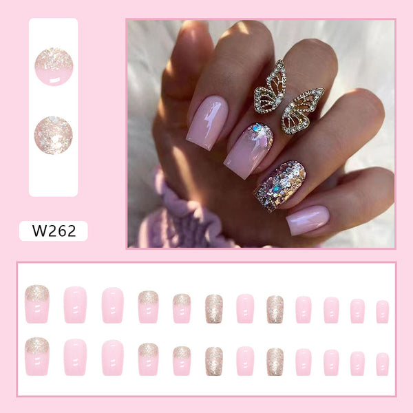 12 Sizes-24 Pcs Press On Nails W262