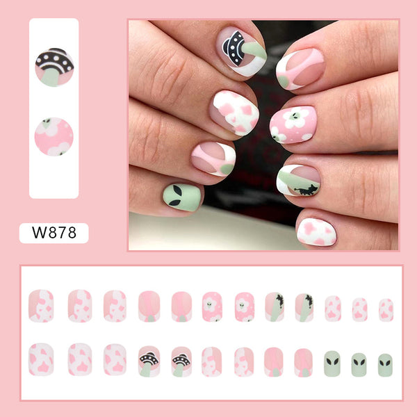 12 Sizes-24 Pcs Press On Nails W878