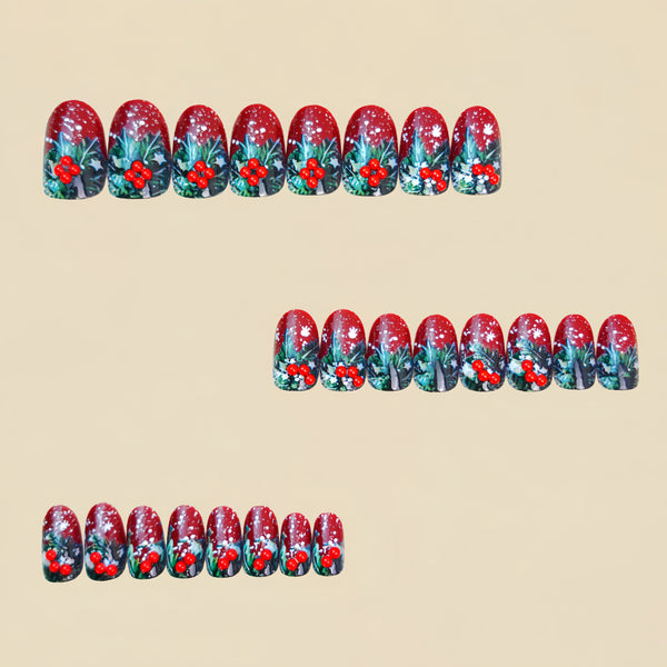 12 Sizes-24 Pcs Press On Nails Y1374