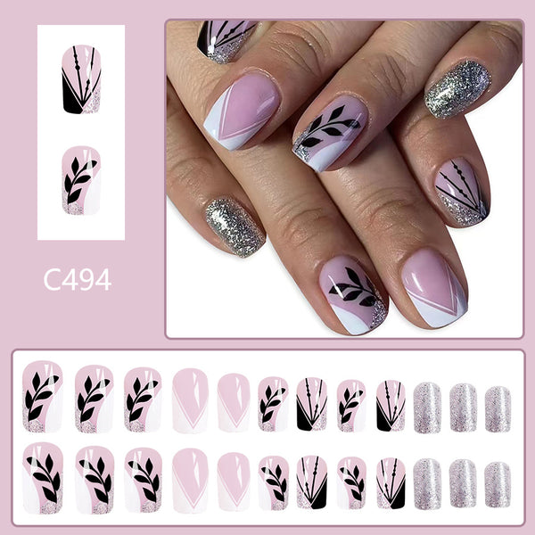 12 Sizes-24 PcsPress On Nails C494