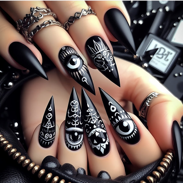 12 Sizes-24 Pcs Press On Nails Y214