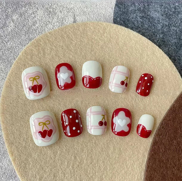12 Sizes-24 Pcs Press On Nails K019