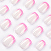French Glossy Pink Short Square Press on Nails
