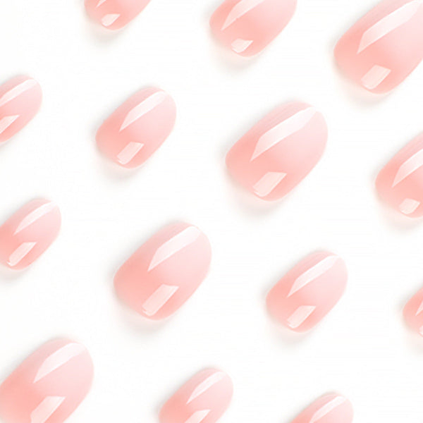 Almond Glossy Medium Ombre Pink Press on Nails