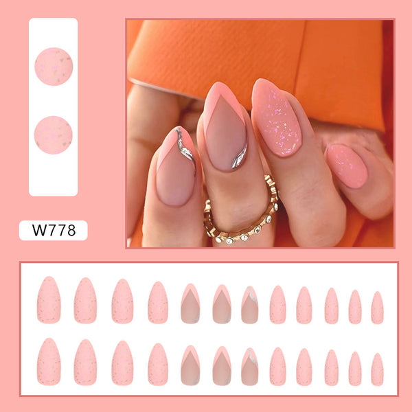 12 Sizes-24 Pcs Press On Nails W778